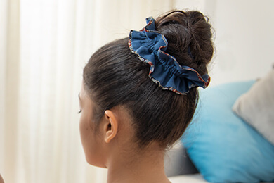 Shop Midnight Blue Nubby Scrunchie Hair Ties Online
